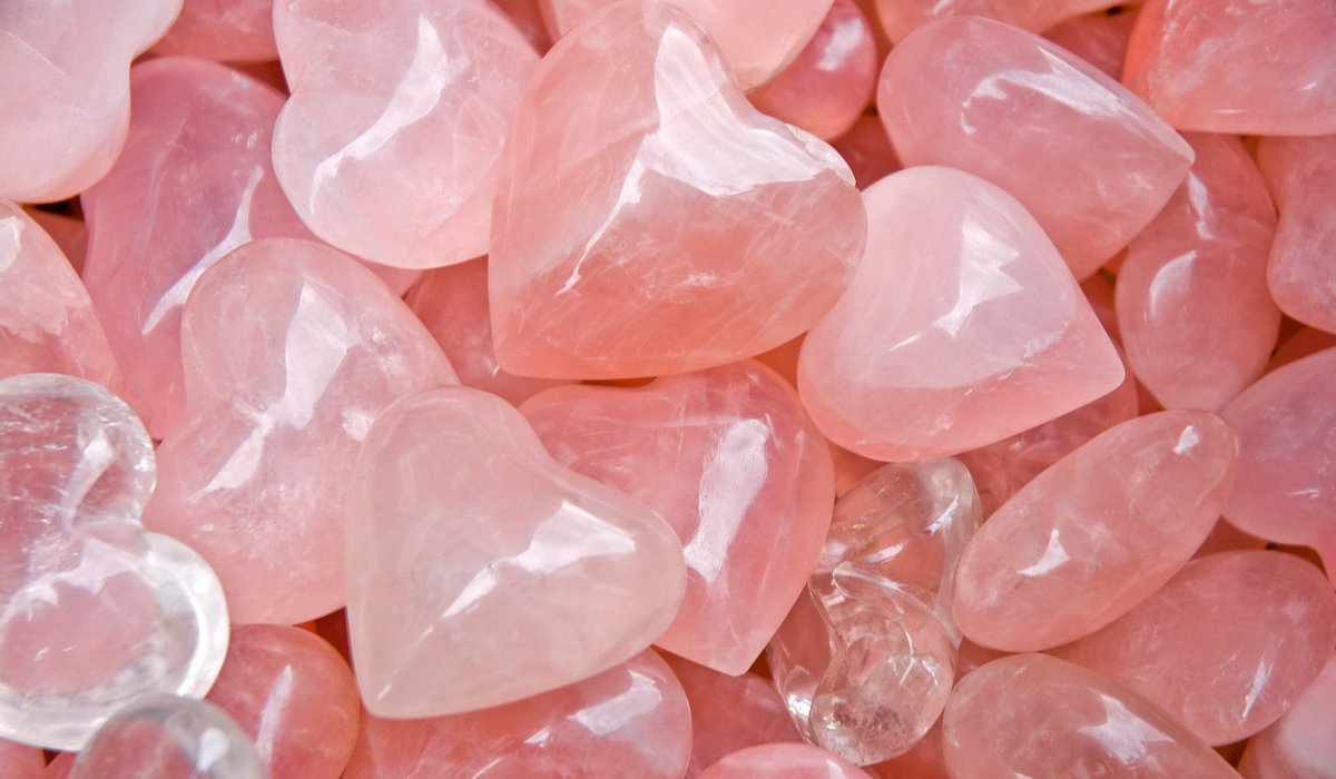 ローズクォーツ　ハート　ルース